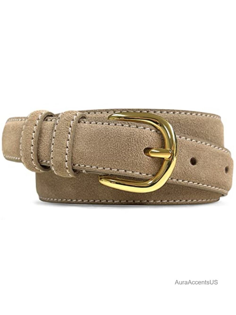 Genuine Suede Leather Belt 1" Wide Women's Casual Dress Belt